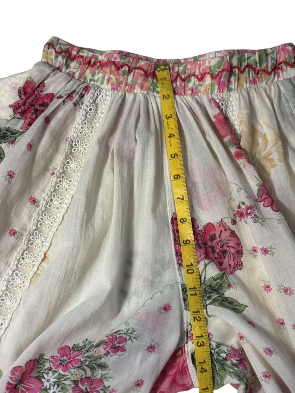 Intimately Free People Vintage Floral Lounge Pants With Lace Hem Elastic Waist - Picture 12 of 16